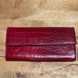 Furla Genuine Deep Red Embossed Wallet